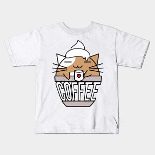 Meowcha in cup Kids T-Shirt